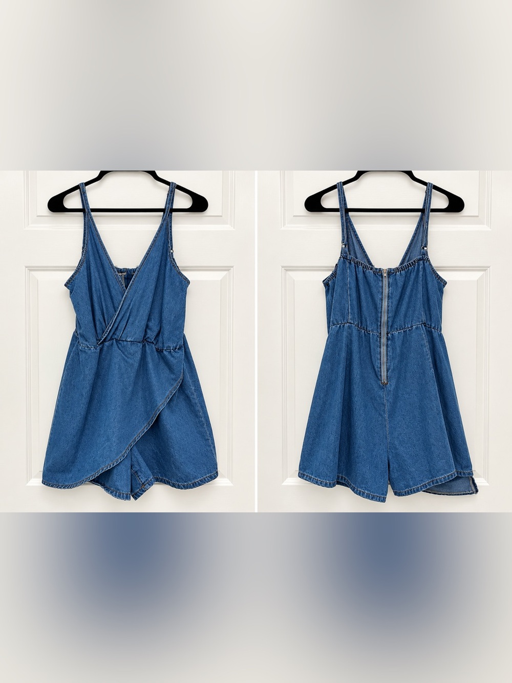 Women’s Denim Plus Size Criss-Cross Wrap Spaghetti Strap